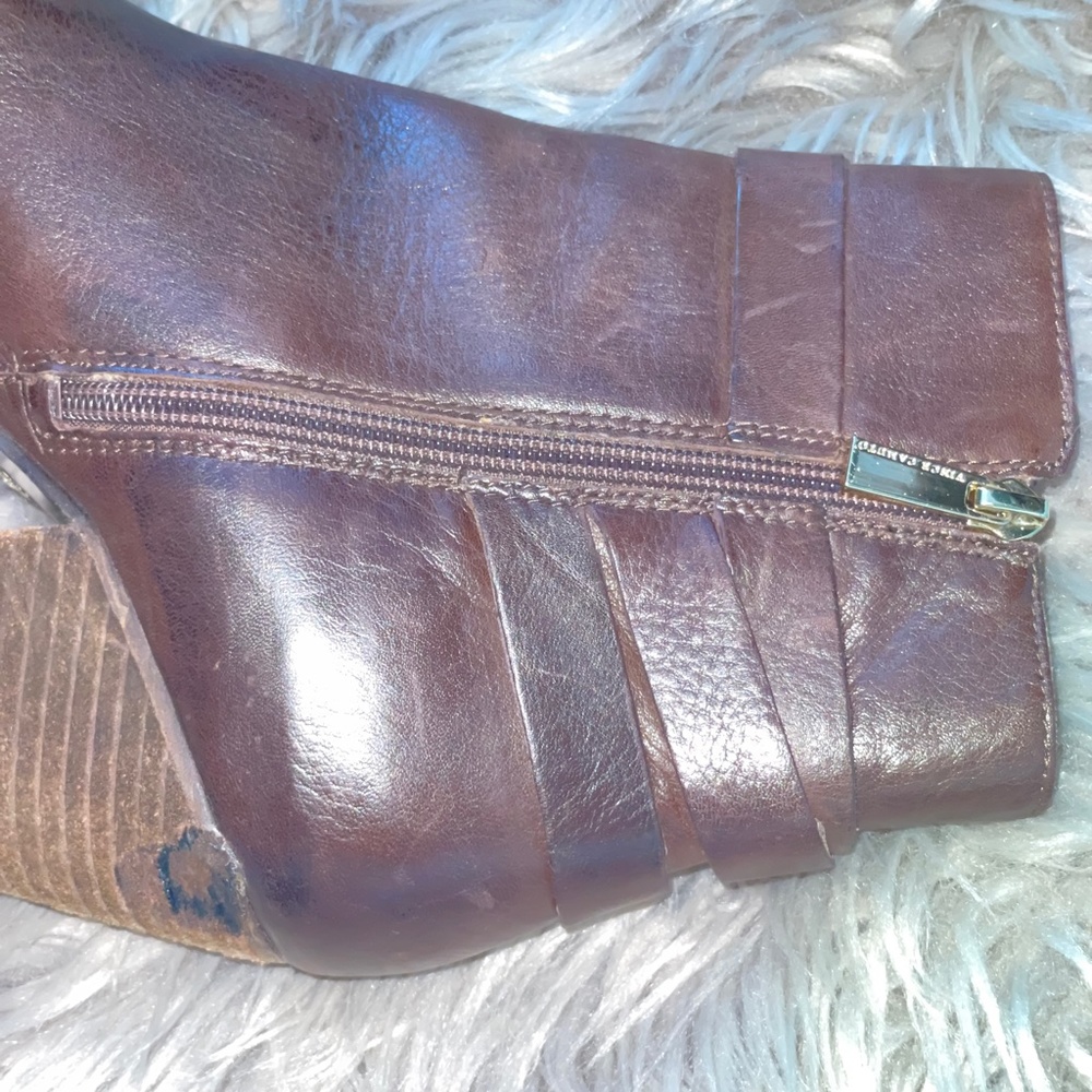 Vince Camuto Harriet Soft Leather Stacked Ankle Heeled Boot Size 8.5 - Picture 8 of 13